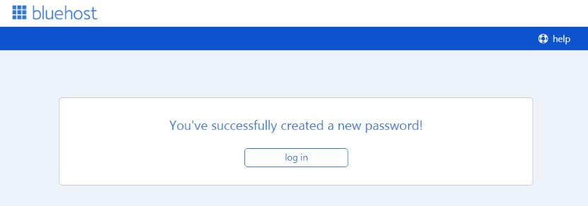 bluehost created a new password