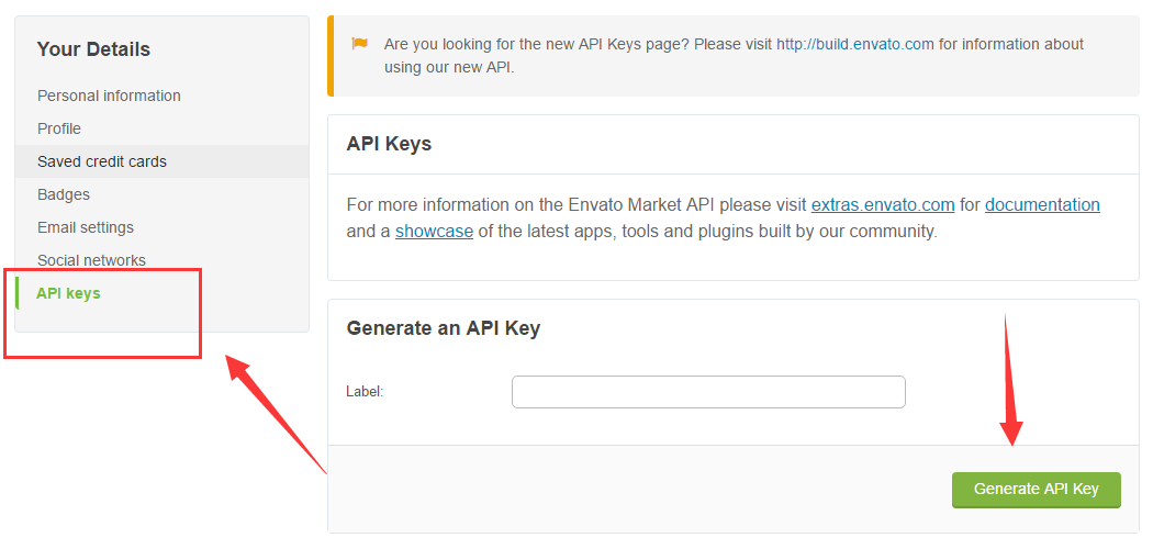 Generate an API key