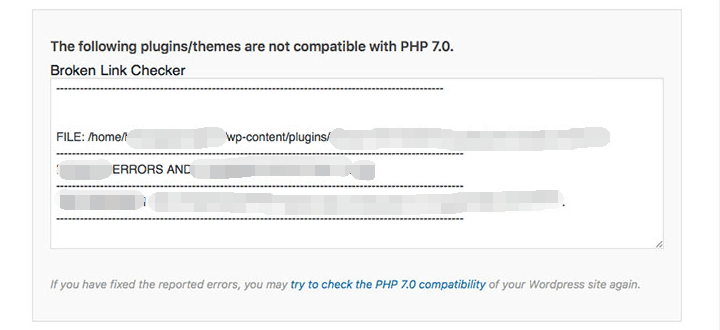 不兼容PHP 7.0 的警告