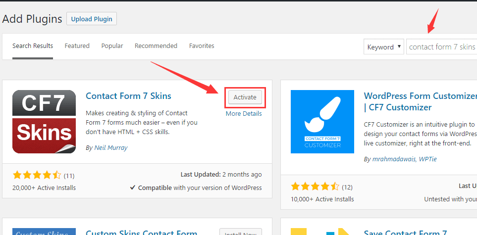 contact form 7 skins插件安装