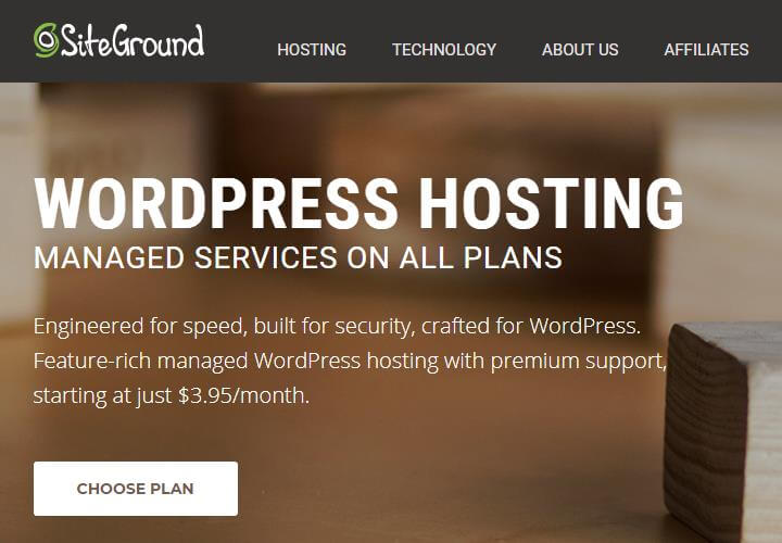 siteground wordpress home