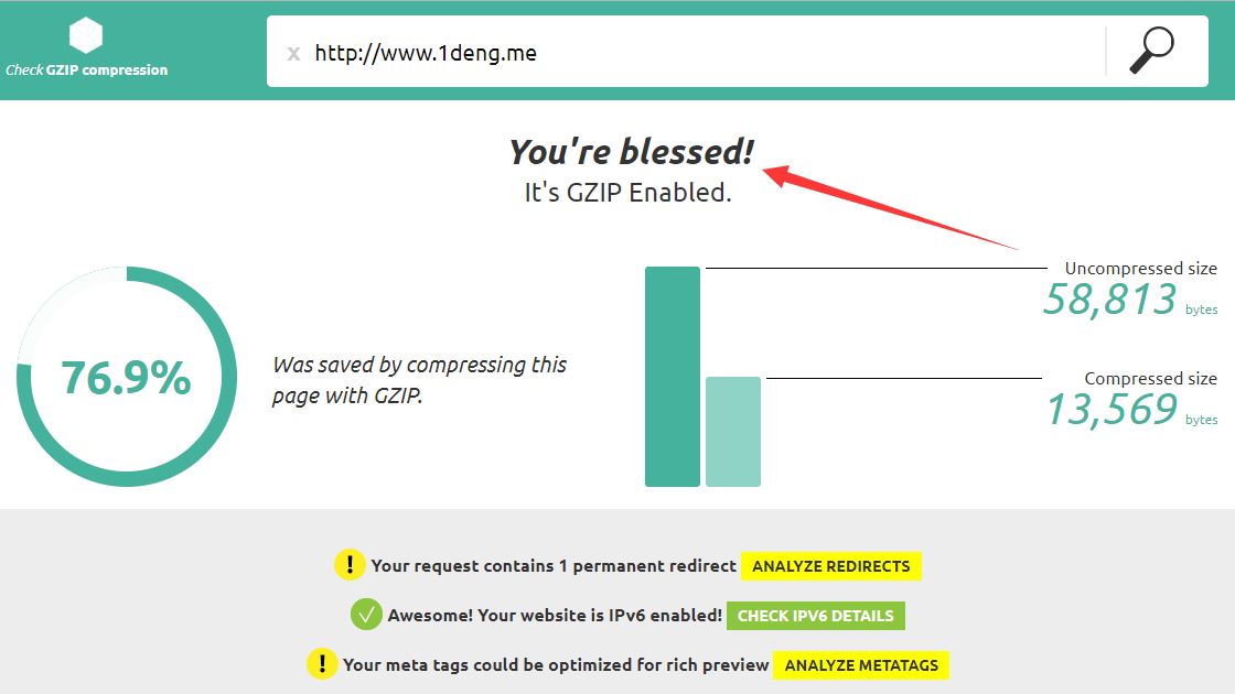 Check GZIP compression enable