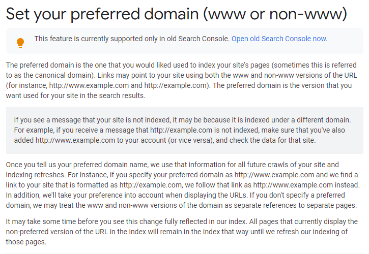 Set your preferred domain