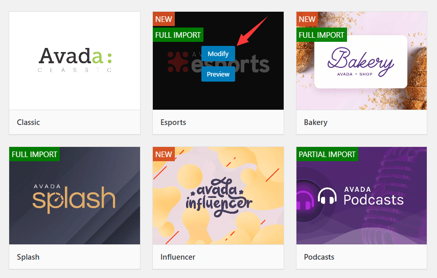 avada demo删除按钮