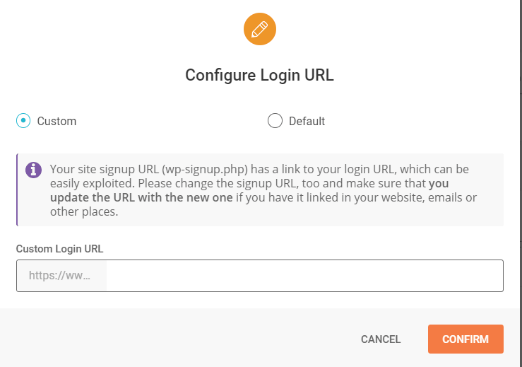 Custom Login URL