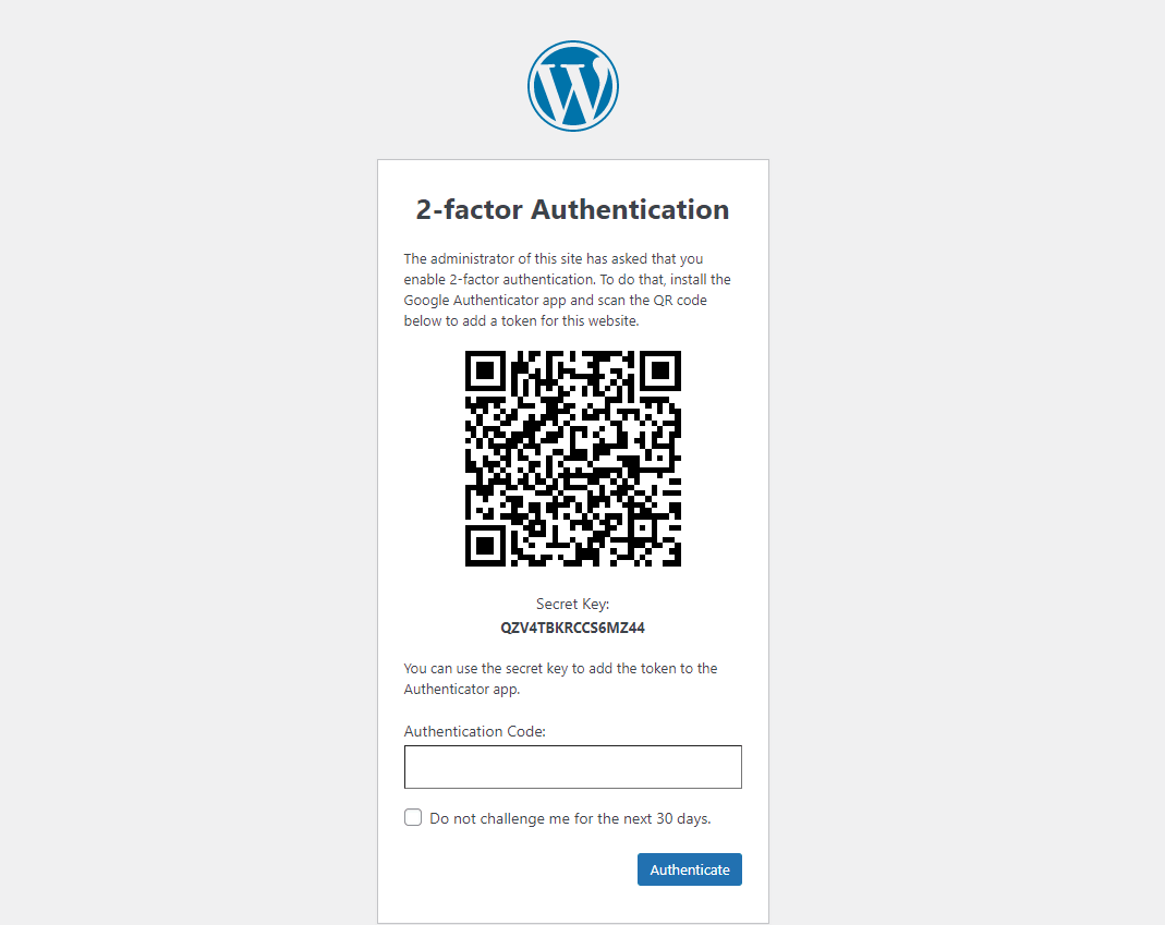 Two-factor Authentication for Admin & Editors Users