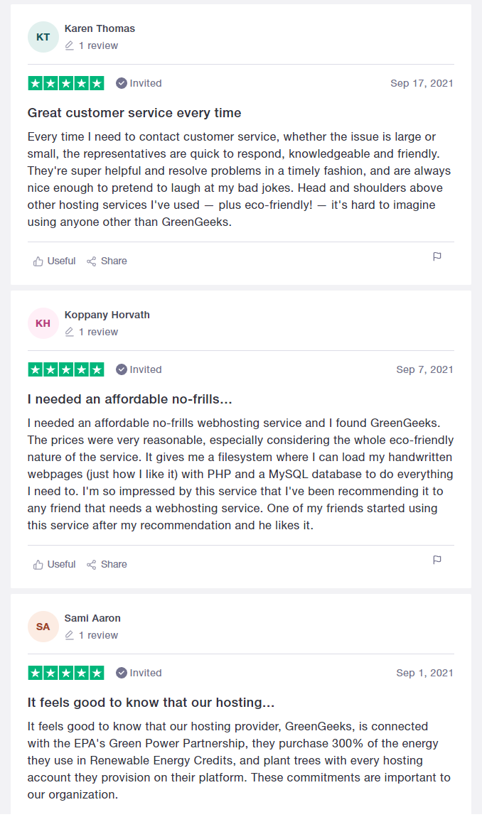 greengeeks trustpilot reviews