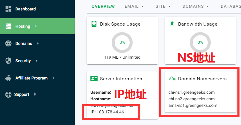 greengeeks IP地址