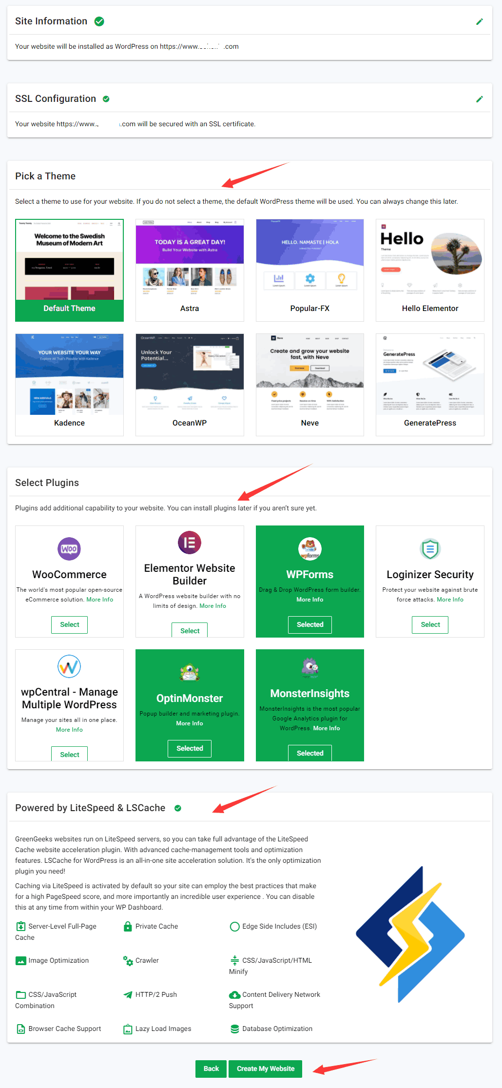 greengeeks选择主题插件