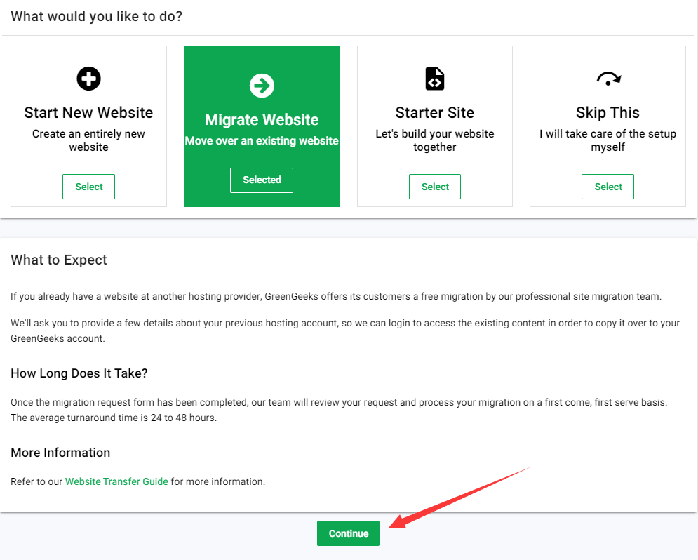 migrate website