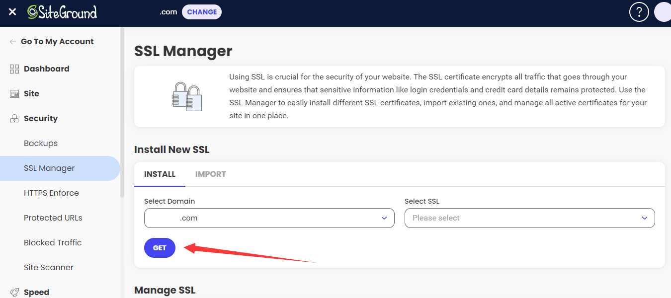 siteground ssl manager
