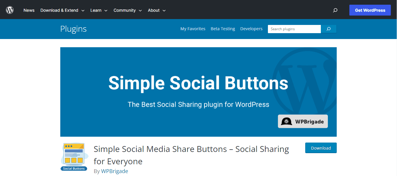 Simple Social Media Share Buttons
