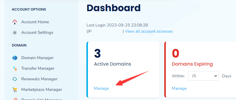 namesilo manage