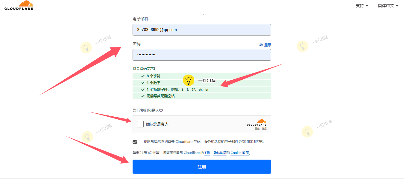 cloudflare账号注册