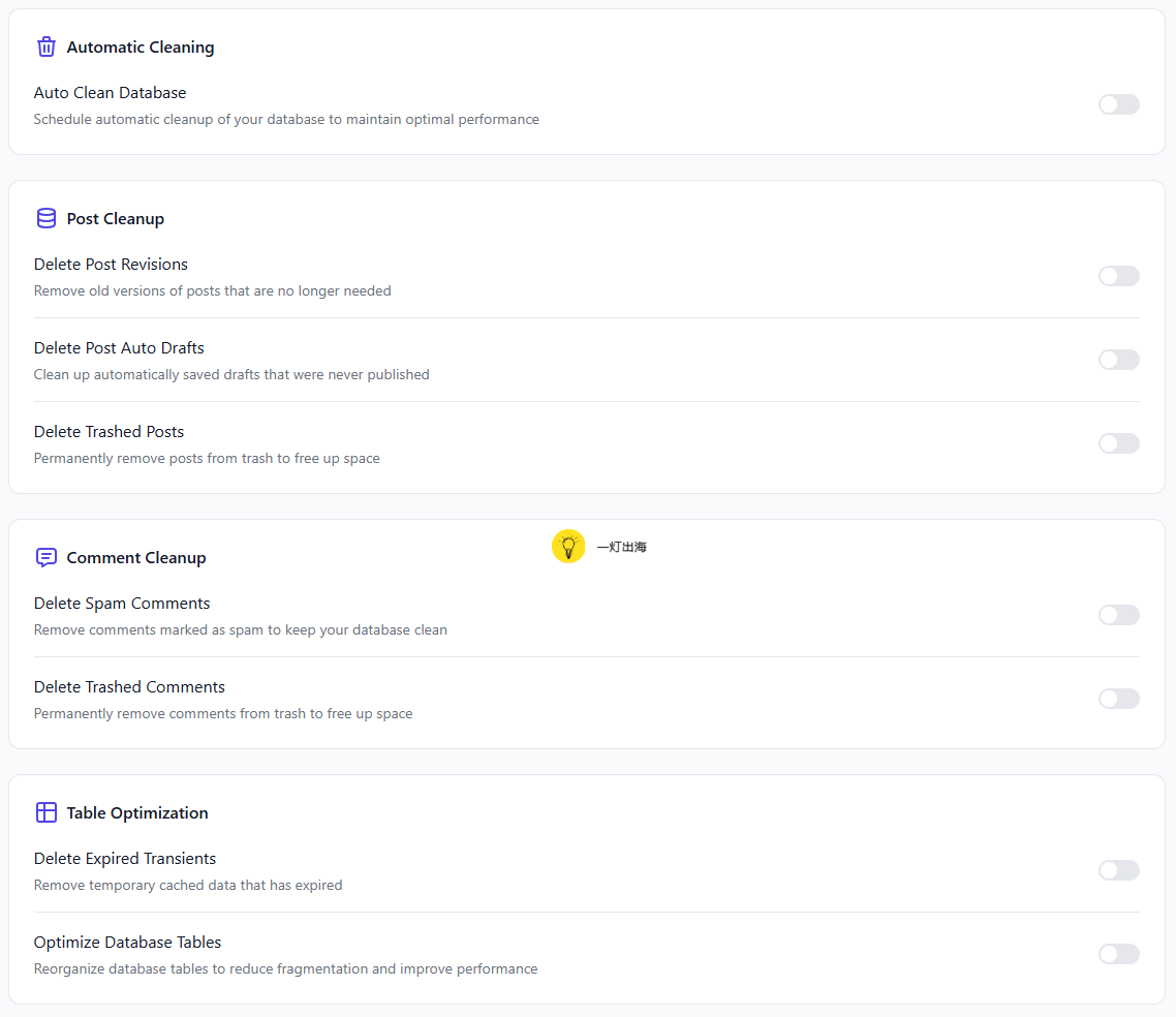 Database settings