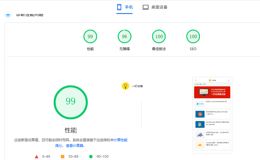 谷歌网站测速移动端
